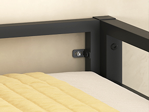 Rustic Brown Twin Size Metal Loft Bed with L-Shaped Desk, 2 Storage Drawers, Charging Station and LED Light, Equipped with Hanging Rod, Stairs and Safety Guardrail