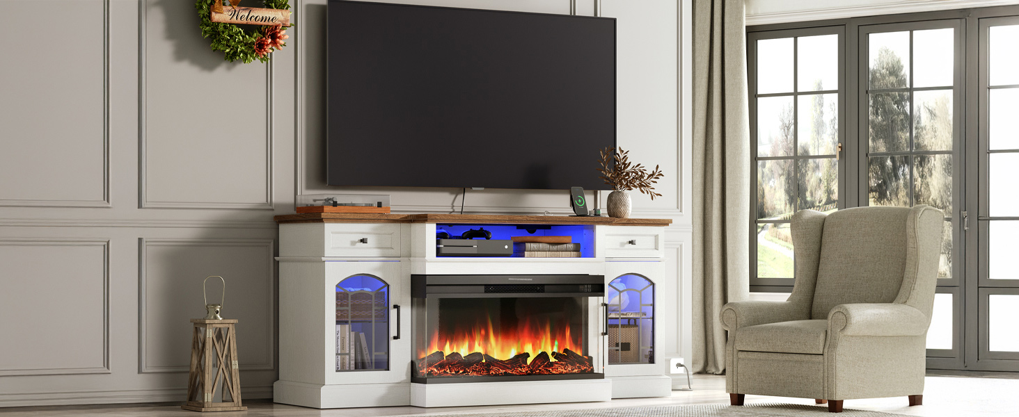 fireplace TV stand