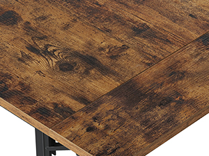 7-Piece Dining Table Set, Extendable & Foldable Dining Table with 6 Chairs, Industrial-Style Kitchen Dining Set Equipped with Storage Shelf, Metal-Frame Furniture for Dining Room, Rustic Brown & Black Finish