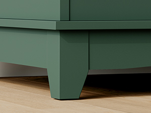 76cm Bathroom Vanity with Ceramic Sink, Green Storage Cabinet with Fluted Doors, Modern Farmhouse Floor-Standing Sink Cabinet with Door-Mounted Shelves