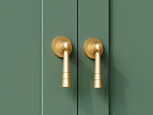 76cm Bathroom Vanity with Ceramic Sink, Green Storage Cabinet with Fluted Doors, Modern Farmhouse Floor-Standing Sink Cabinet with Door-Mounted Shelves