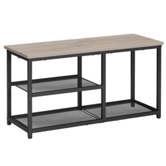 Ayakkabı tezgahı, Giriş Bankı, 3 Ön Kapı Girişi için Katmanlı Ayakkabılık, 31.4 inç Giriş Depolama Tezgahı, Yatak odası, Koridor, Oturma odası, Balkon Endüstriyel, Greige ve Siyah