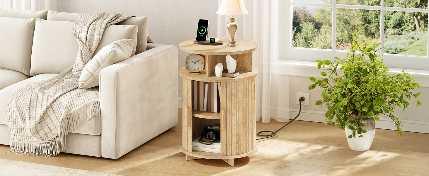 Round Fluted End Tables