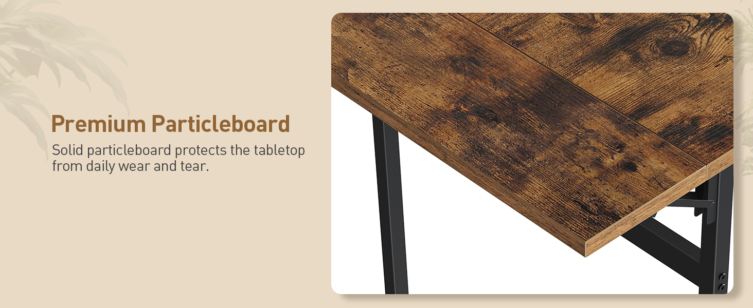 7-Piece Dining Table Set, Extendable & Foldable Dining Table with 6 Chairs, Industrial-Style Kitchen Dining Set Equipped with Storage Shelf, Metal-Frame Furniture for Dining Room, Rustic Brown & Black Finish