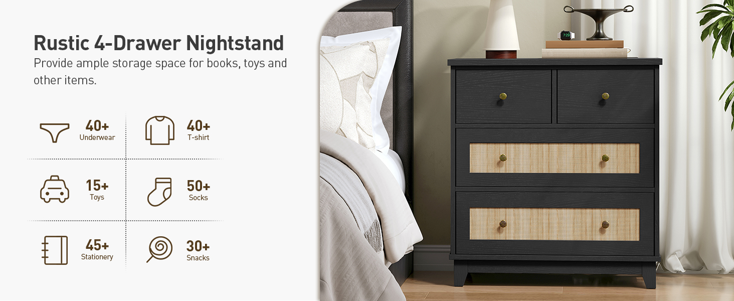 Night Stand with Charging Station